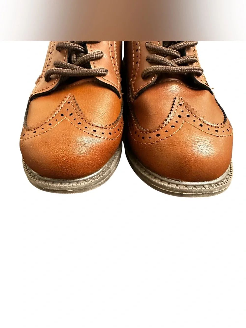 Boys Classic Wingtip Leather Brogues - Tan